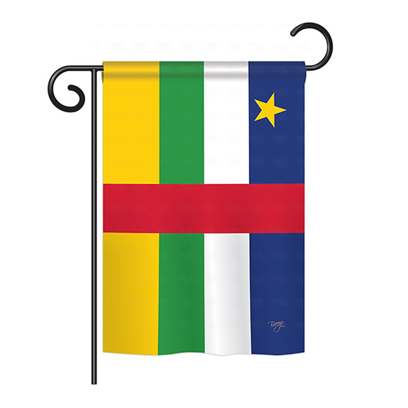 Drapeau de la République centrafricaine en polyester 2 faces, H 40 po x l 28 po