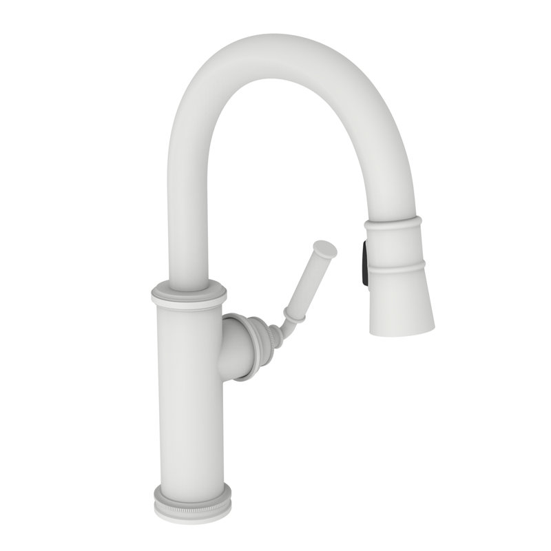Taft Single Handle Pull Down Bar Faucet, Matte White