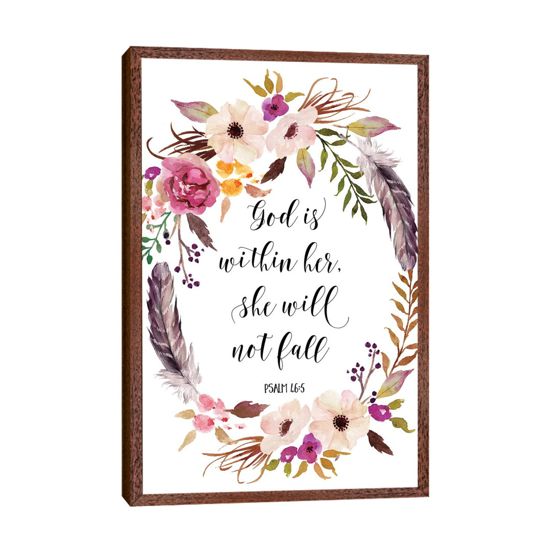 God Is Within Her, She Will Not Fall, Psalm 46:5 by Eden Printables - Painting on Canvas