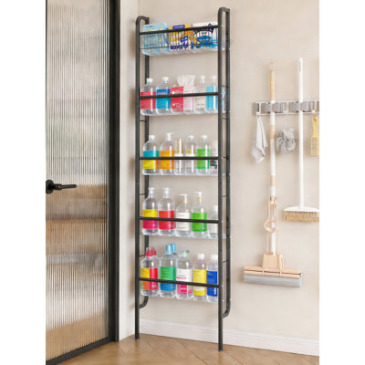 Narrow 5-Tier Behind The Door Shelf, Space-Saving Storage Unit For Bathroom & Kitchen