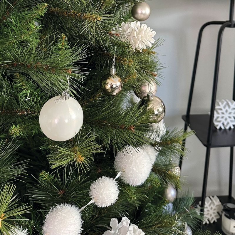 6.5-Foot Green Pine Artificial Christmas Tree with Metal Stand