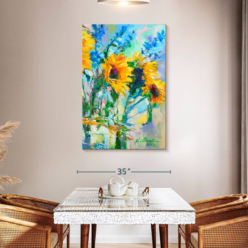 Harnek tournesols dans des bouteilles en verre, H 48 po x l 32 po