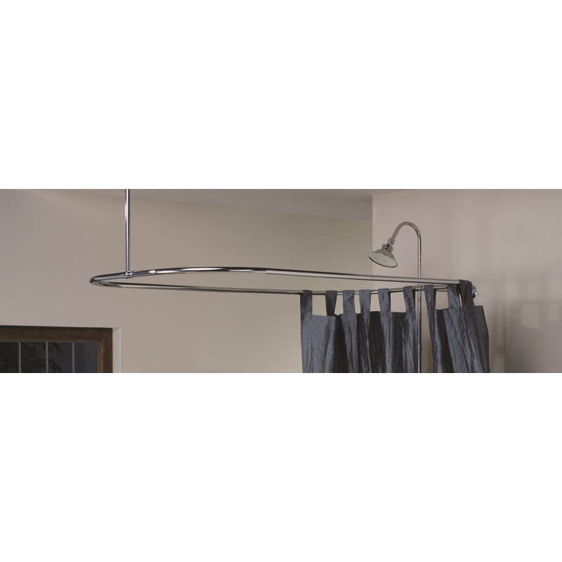 Tringle à rideau de douche fixe en forme de D, Chrome, H 36 po x 57 po x P 24 po