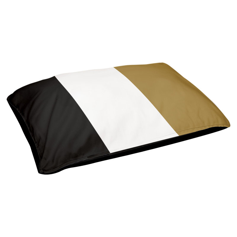 Coussin intérieur New England, Petit (l 28 po x P 18 po x H 6 po), Noir / Blanc / Doré