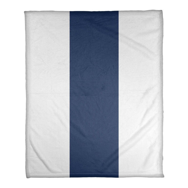 Jeté polaire baseball, New York, l 60 po x L 80 po, Bleu / Blanc