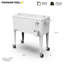 Permasteel - Glacière à roulettes rétro avec cloison 80QT - Blanc-21495905-116395568