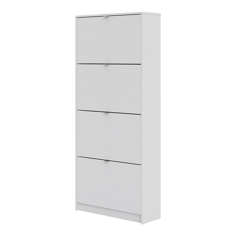 Shoes 12 Pair Shoe Storage Cabinet, White/Oak