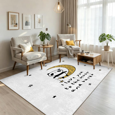 Tapis clair pour bébé lavande laveuse à la machine, Love You Moon
