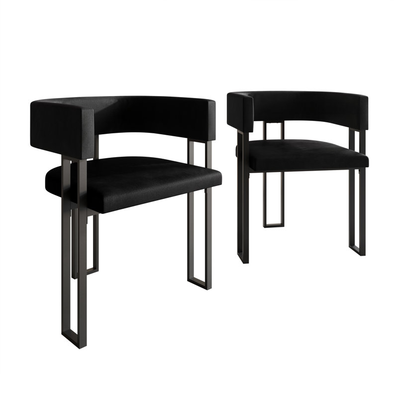 Black Metal Dining Chair, Black