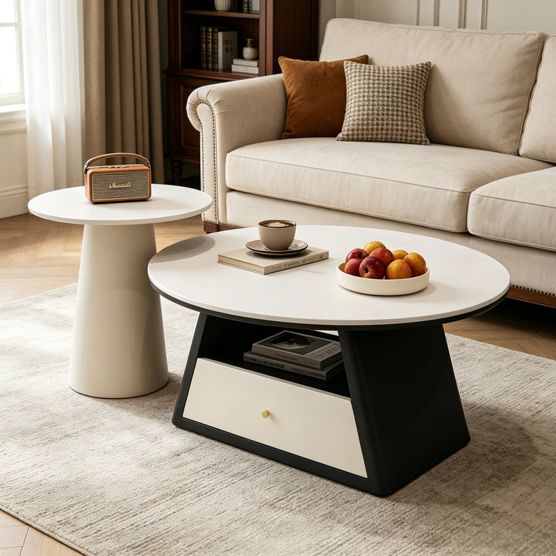 Christin, H 15,74 po x L 31,49 po x l 31,49 po, Noir / blanc, Blanc