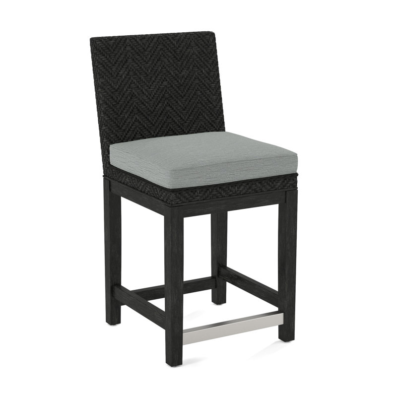 Upholstered Stool, Stone Crypton Performance; 0884-83, Antique Black Finish