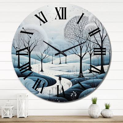 Horloge murale bleue et blanche
