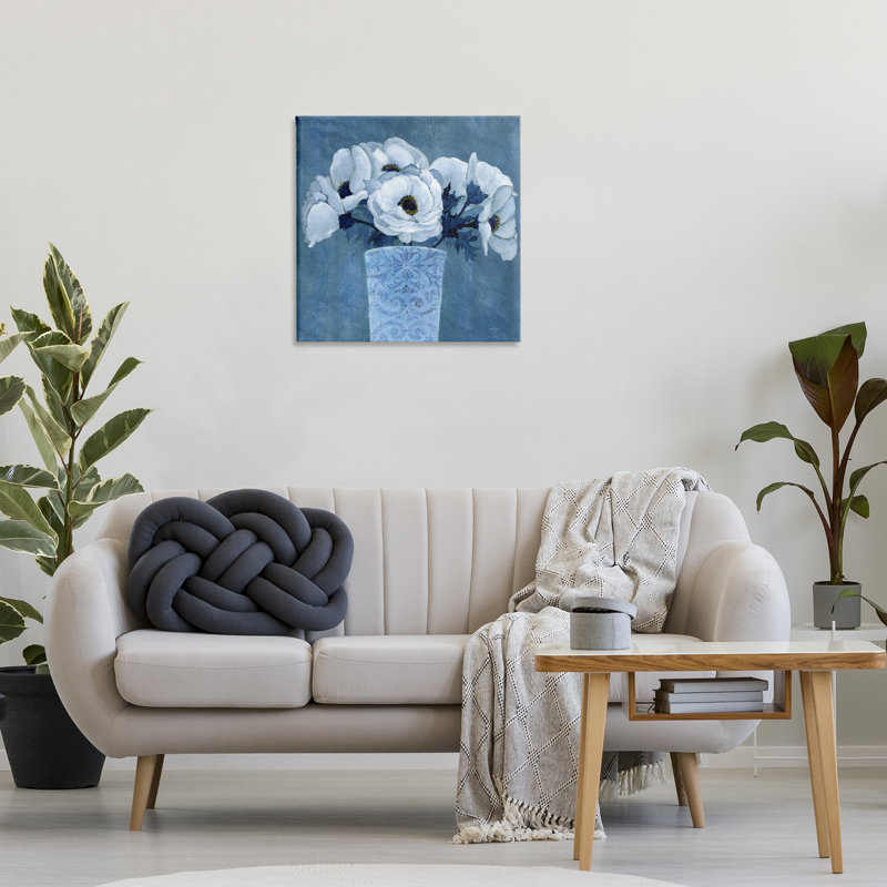 Art mural sur toile à motif de fleurs par Janet Tava, H 24 po x l 24 po