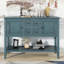 Grande console de rangement rétro Cambridge Series avec quatre petits tiroirs et une tablette inférieure pour les salons, les entrées et les cuisines-1441458331