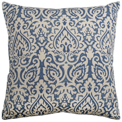 22" Gold and White Cotton Throw Pillow
