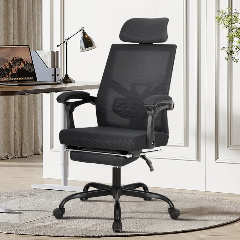 Chaise de bureau ergonomique Yepez, Noir