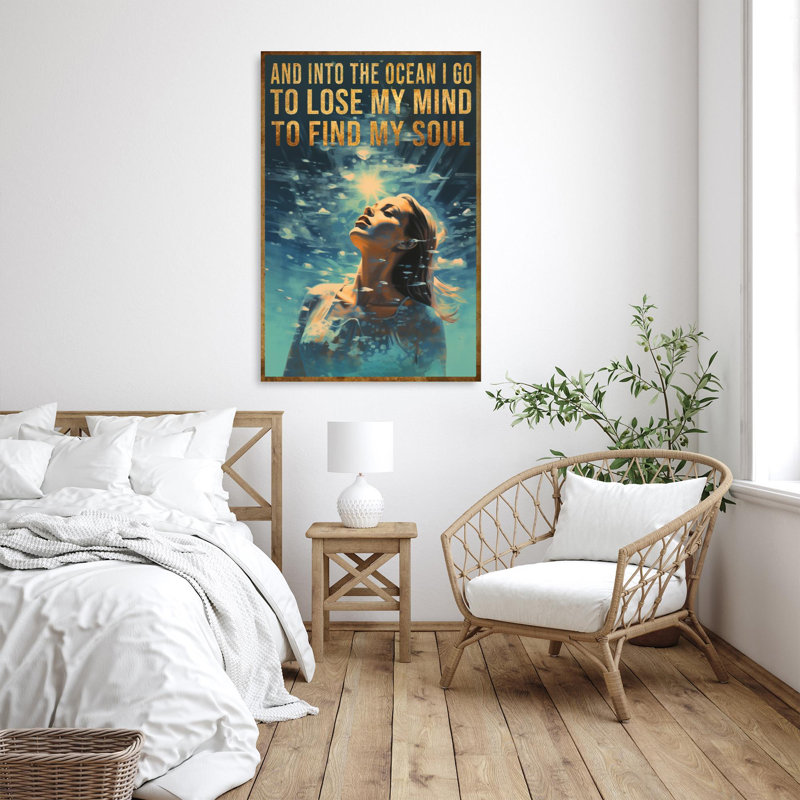 Woman And Into The Ocean, L 16 po x H 20 po x P 1,25 po