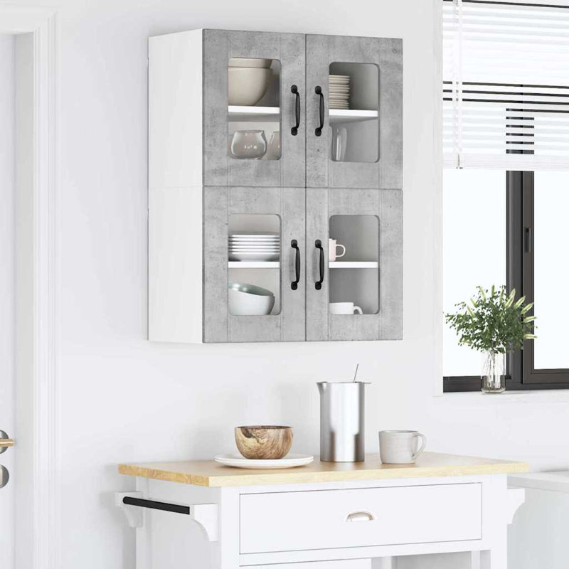 Vidaxl Kitchen Cabinet With Shelf 2 Pcs Artisan Oak 60 X 31 X 40 Cm, Concrete Grey