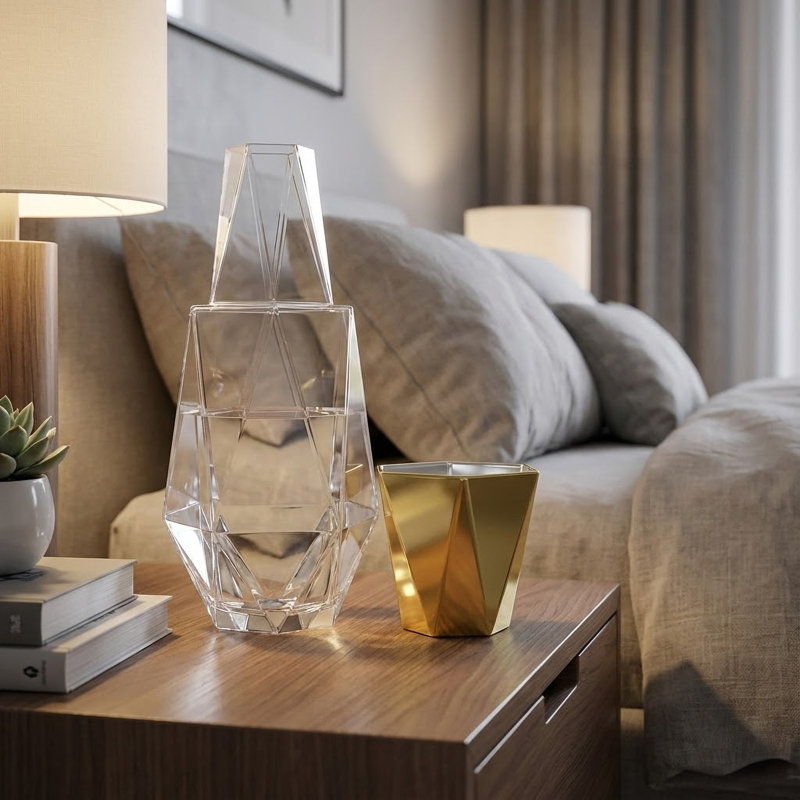 Geometric Gold Carafe Set – 37.18Oz