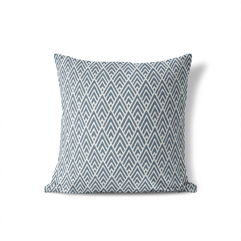 Coussin Chevron Spike, H 16 po x l 16 po, Bleu