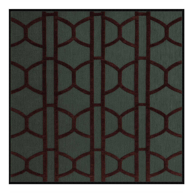 Machine Washable Trellis Gray Area Rug, Square 3'