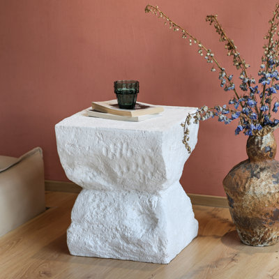 Laigha Outdoor Cube-Shaped Magnesium Oxide Side Table by Ebern Designs