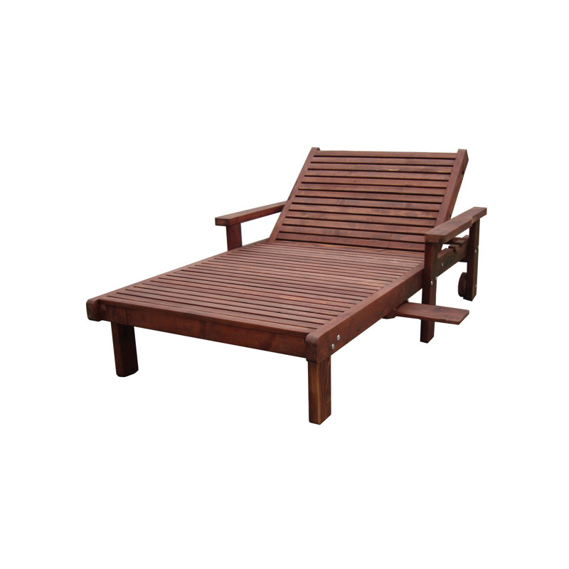 Thibeault Outdoor Wood Chaise Lounge, Mission Brown