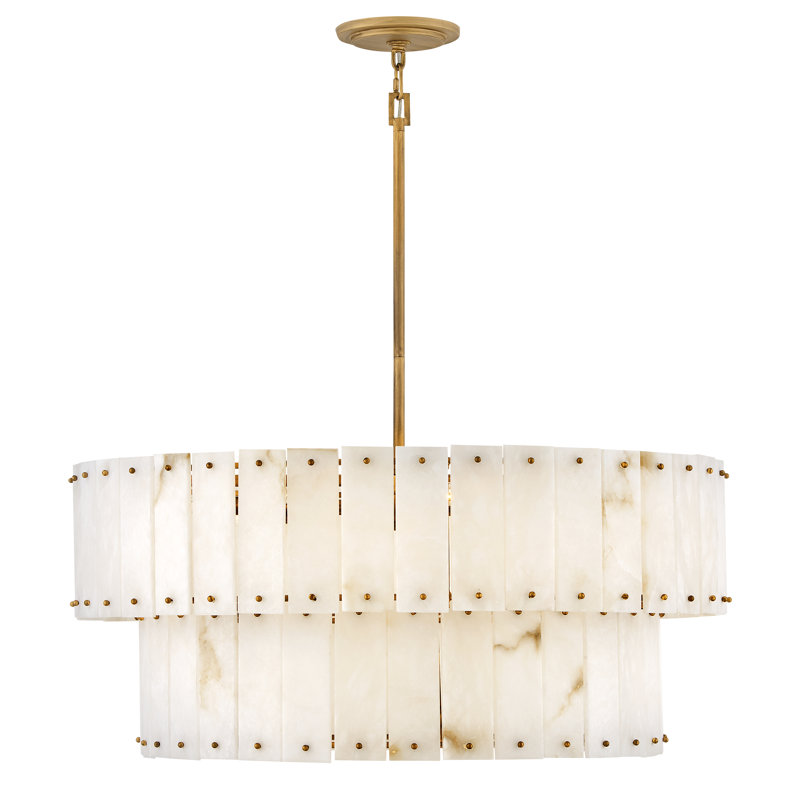 Simone 8 - Light Steel Dimmable Drum Chandelier