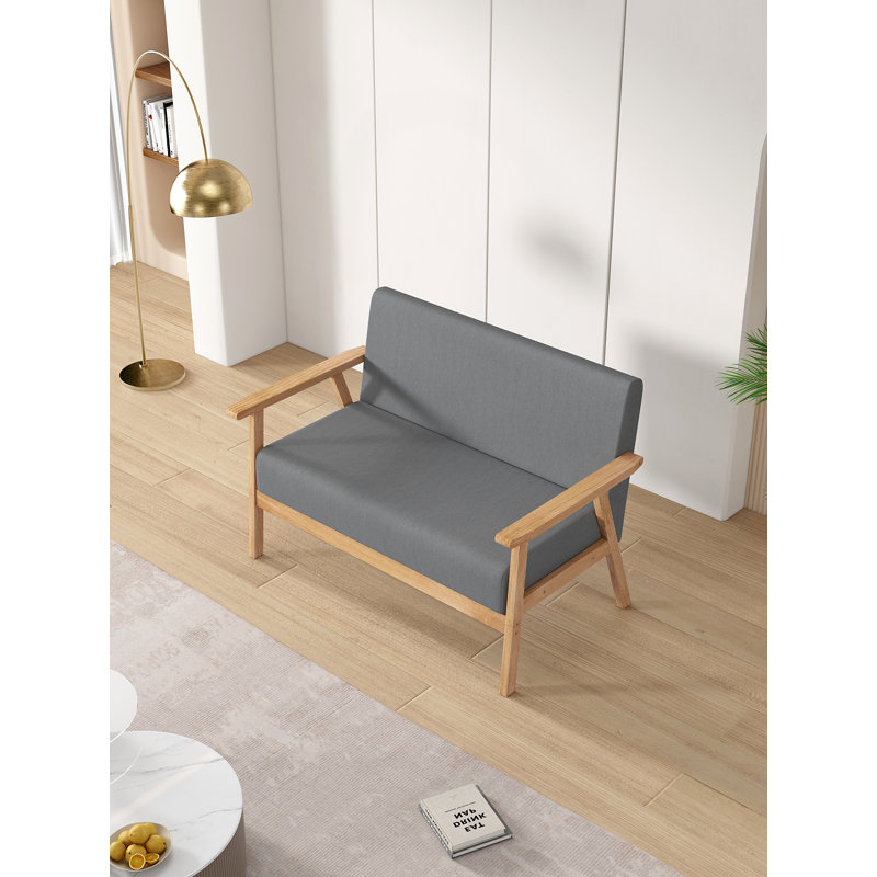 Mosser Upholstered Accent Chair, 74cm H x 115cm W x 70cm D, Grey