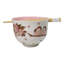 Twin Sparrows Cherry Blossom Ceramic Donburi Ramen Bowl With Chopsticks Set