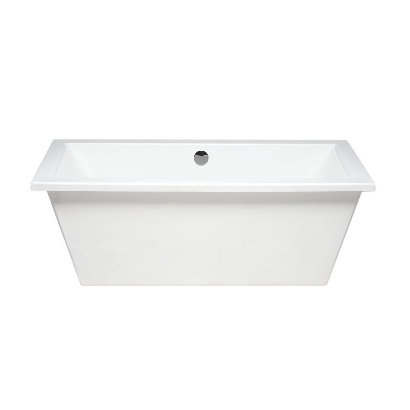 Turquosie 66" x 36" Freestanding Soaking Acrylic Bathtub, White