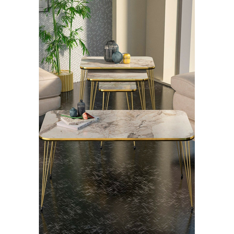 Tania 35cm Console Table, White Marble