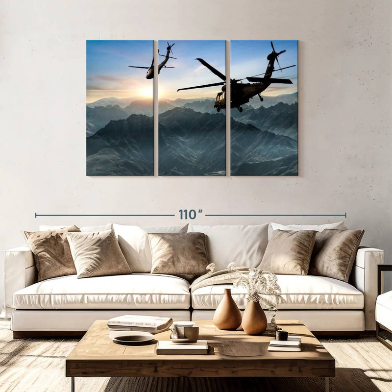 Mait Flying Military Helicopters, 48" H x 74" W
