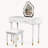 Vanity Table with Lighted Mirror,Cushioned Stool Set with 2 Large Drawers