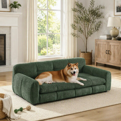 Lit pour chien doux et confortable pour les chiens grands et surdimensionnés, canapé-lit pour chien surélevé durable, canapé pour chien confortable, canapé pour chien en lin moderne et tendance