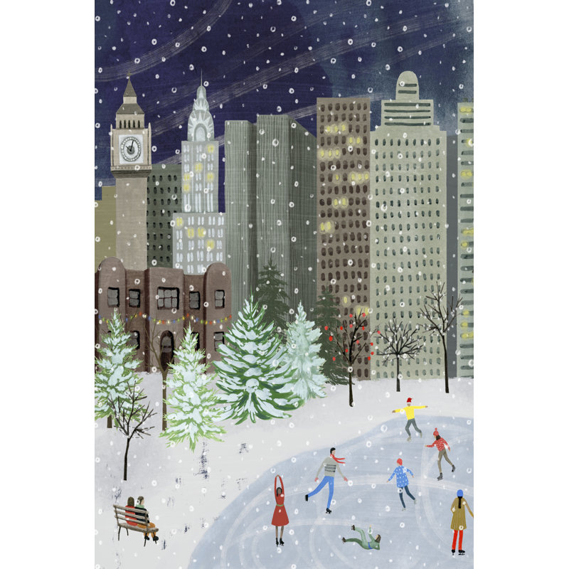 Noël dans la ville I, H 30 po x l 20 po