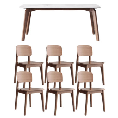 Modern Simple Exquisite Rock Slab Dining Table Set