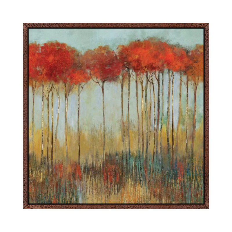Amongst Friends I by Allison Pearce - Painting on Canvas, Classic Brown Wood Framed Canvas, 93.98 cm H x 93.98 cm W