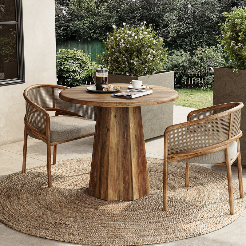 31" Round  Dining Table, Dark Brown