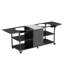 Chariot de barbecue extérieur double pour grandes cuisinières en céramique avec surface de préparation en acier inoxydable, noir et argent