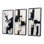 3 pièces sur toile - L'autre côté noir et blanc abstrait II