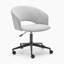 Delanie Upholstered Soft Fabric Swivel Office Vanity Chair - Modern Curved Backrest Design-1589663755