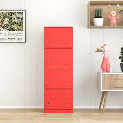 Casiers en métal pour les employés, casier de rangement de bureau avec 4 portes, armoire de rangement haute pour les employés, école, bureau, maison, gymnase, chambre à coucher