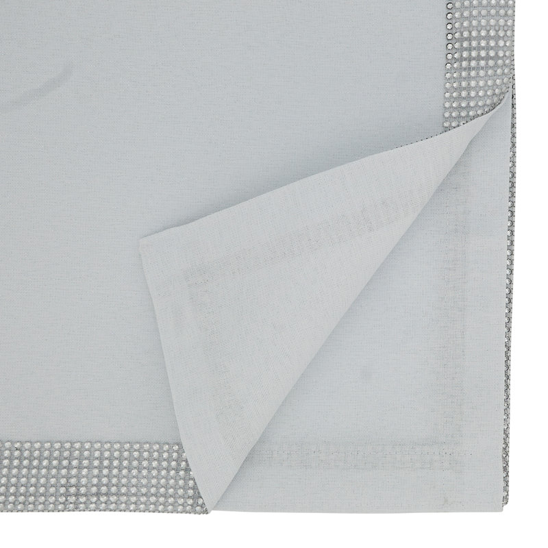 Théo Modern Block Stripe Table Runner, White, 54" Runner