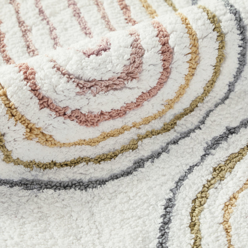 100% Cotton Pattern Bath Mat in Rainbow, Rainbow, 34 in x 21 in