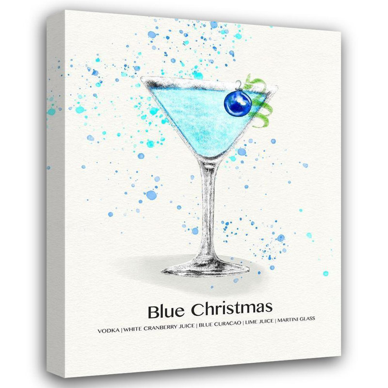 Art George George Jill, Susan sur toile tendue, "Blue Christmas Cocktail"
