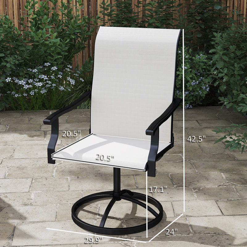 Outdoor Dining Chairs,Swivel Chairs Set Of 2, White