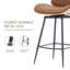 Swivel Upholstered Faux Leather Bar Stool-19190859