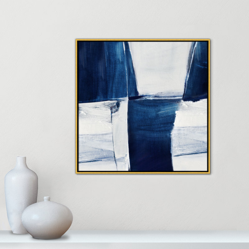 «Blue Midnight Plateau II» par Judith Shapiro, H 31,5 po x l 31,5 po, Doré