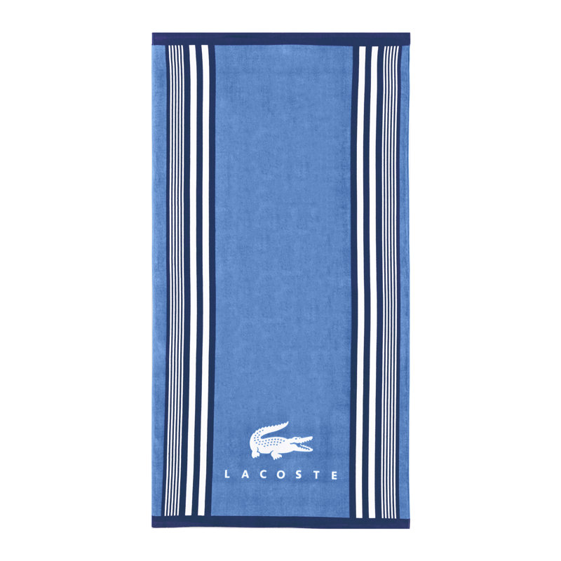 Lacoste Oversized Cotton Beach Towel 36x72, Blue Lacoste